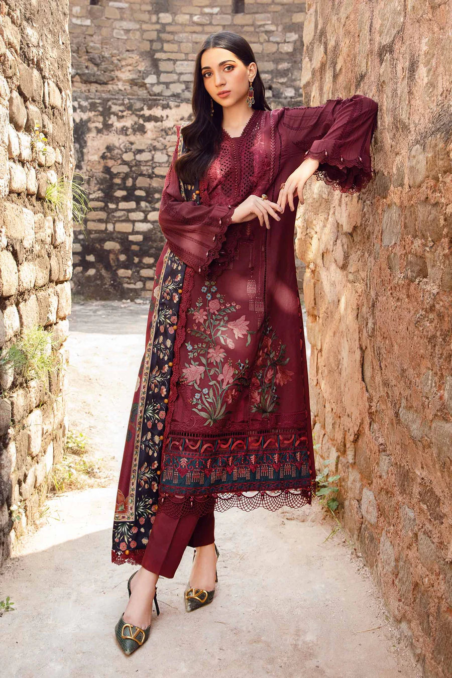 3 Piece Unstitched Printed Linen Suit | MPT-2401-B