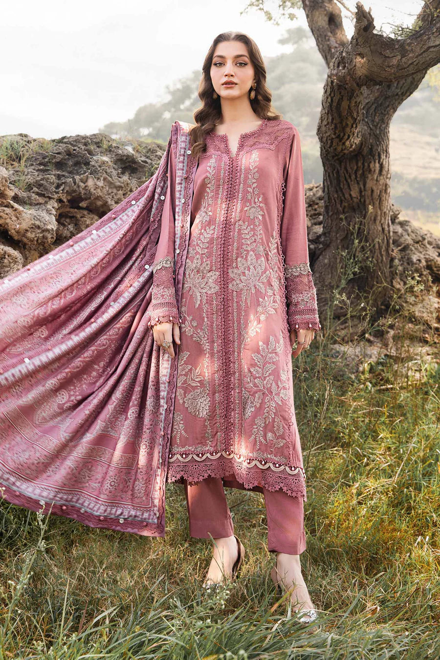 3 Piece Unstitched Printed Linen Suit | MPT-2404-A