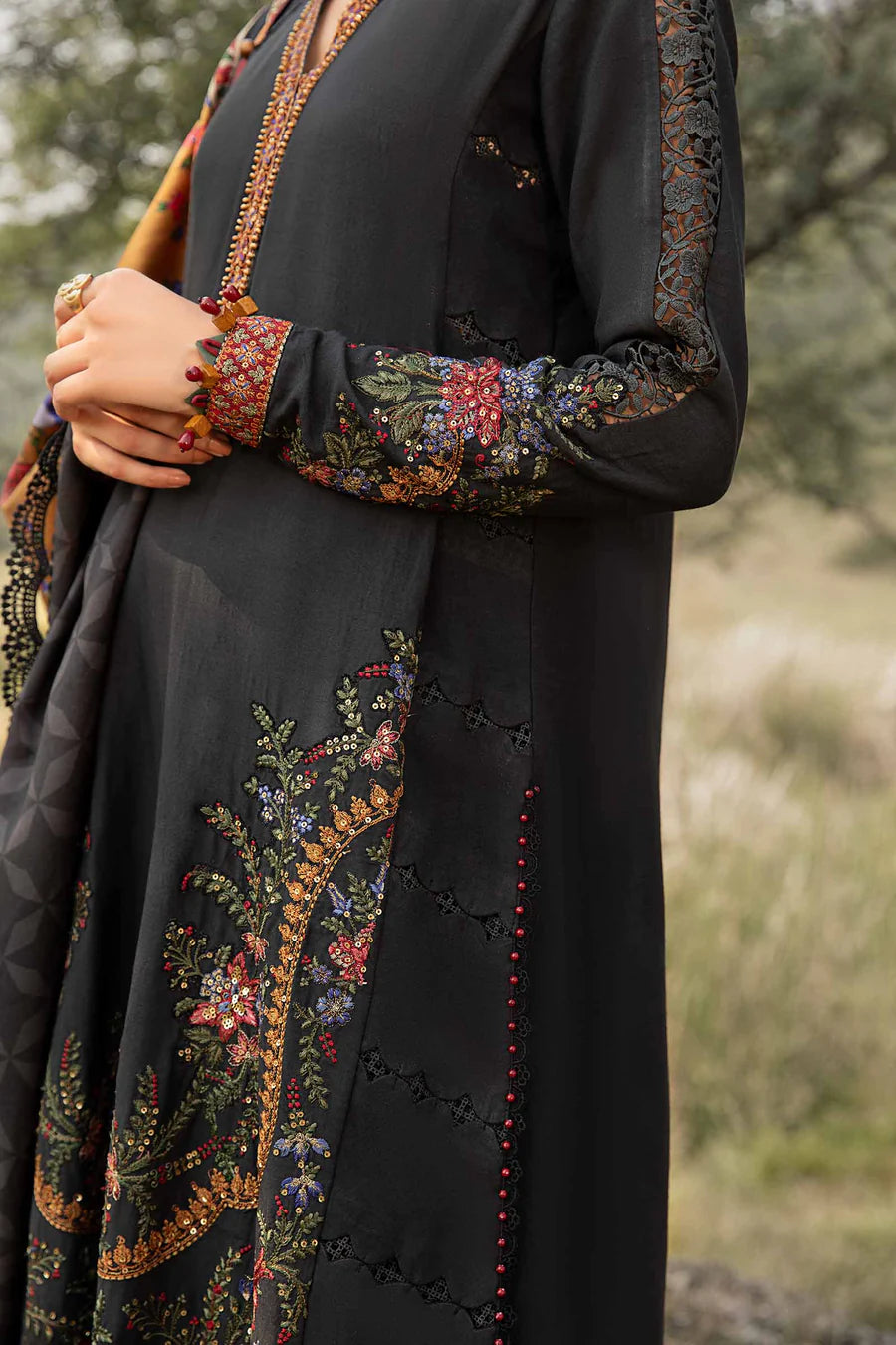 3 Piece Unstitched Printed Linen Suit | MPT-2402-B