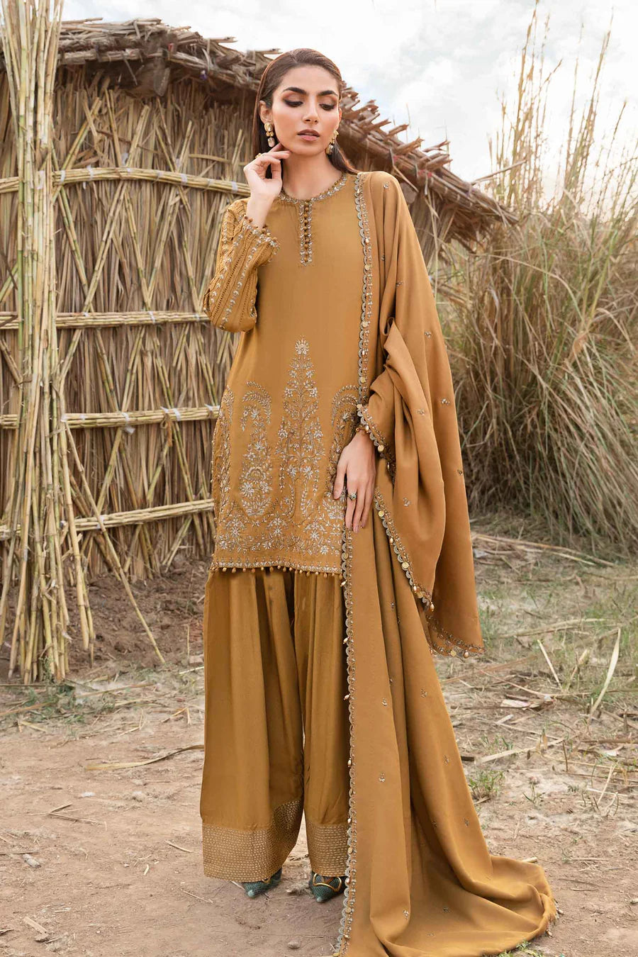 3 Piece Unstitched Printed Linen Suit | MPT-2403-A